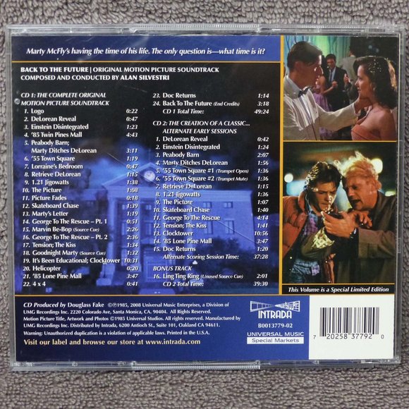 Back To The Future 2 CD Original Movie Soundtrack Alan Silvestri Intrada Special - Picture 3 of 14
